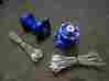 2142 Rad Matching Front Rear Blue Hubs Kawasaki Kx80 Kx85 W Spokes