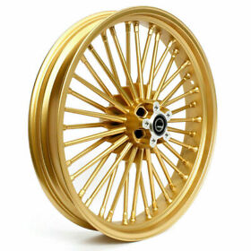 Hd-fw-c362-gol-mr-0425 21in. Gold Fat Spoke Front Wheel Rim For Harley Softail Heritage Deluxe Standard