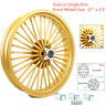 Hd-fw-c362-gol-1-fab-731 Tarazon Dual Disc Spoked Gold Front Tubeless Wheel For Softail