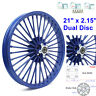 Hd-fw-c364-1-blu-gsp-0803 Tarazon Front Fat Spoke Wheel Rim For Harley Choppers Softail