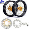 Rmzws17gol784821084-61-624 Tarazon Supermoto Complete Wheel Hub Set Brake Rotors Fit Suzuki