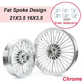 C3622-1-chr-fb Tarazon 21 Inch 16 Fat Spoke Wheel Rims For Harley Softail Fatboy Deluxe Heritage Custom