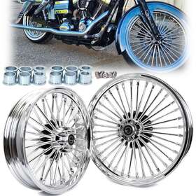 C3623-1-chr-fb Tarazon 21x3.5 18x3.5 36 Fat Spoke Wheels Rim For Harley Softail Fatboy Custom Heritage
