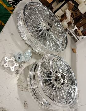 Tarazon Hd-frw-c3622-2-chr-fb 21 And 16 3.5 Fat Spoke Wheels Rims For Harley Touring Road King Glide 2000-2008