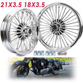 Hd-frw-c3623-1-chr-fb Tarazon 21x3.5 18x3.5 Fat Spoke Wheels Rims For Harley Heritage Softail Classic Deluxe