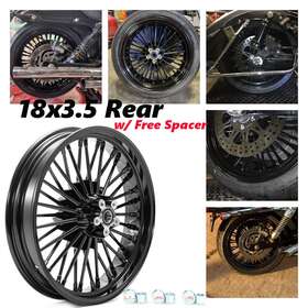 Hd-rw-c363-bla-rf-0908 Tarazon 18x3.5 Fat Spoke Rear Wheel Rim For Harley Softail Heritage Fatboy Deluxe Deuce