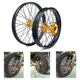 Rmzws2119-gol-fb-0109 Tarazon 21 Inch 19 Cnc Spoked Wheels Set For Suzuki Rmz250 07-22 Rmz450 05-22 Rm-z 250 450