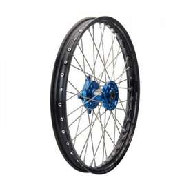 1418490030 Tusk Impact Complete Wheel - Front 21 X 1.60 Black Rim/silver Spoke/blue Hub