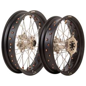 2031360004 Tusk Impact Supermoto Complete Front And Rear Wheel Set 17 X 3.50 Matte Black