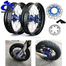 Yzfws17blu783853017-61-930 Tarazon Complete Supermoto Spoked Wheel Hub Set Rotors Yamaha