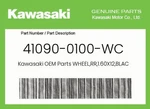Kawasaki Genuine WHEEL,RR,1.60X12,BLACK (option) 41090-0100-WC. Fixed Price $579.73.