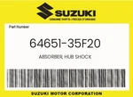 Suzuki Genuine Absorber, Hub Shock 64651-35F20. Fixed Price $14.25.