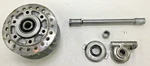 Honda CB750 Front Hub, Axle, Speedo Drive Part#'s 44601-405-000, 44800-300-030. Fixed Price $48.00.