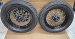 Oem 2013 Softail Slim Heritage Front And Rear Wheels W/ Tires Black. Fixed Price $990.00.