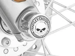 Harley Willie Skull Front Axle Nut Cover Kit Softail Touring Vrod Vrsc Dyna. Fixed Price $59.99.
