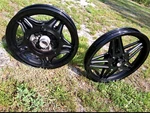 1981 Honda Goldwing Front Wheel & Rear Rims Set Black. Fixed Price $300.00.