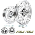 21X3.5 16X3.5 Fat Spoke Wheels Rotors For Harley Heritage Softail Classic Flstc. Fixed Price $912.79.