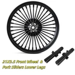 21X3.5 Fat Spoke Front Wheel & Lower Slider Fork Legs Harley Touring Baggers. Fixed Price $484.89.