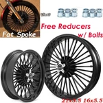 21X3.5 16X5.5 Fat Spoke Wheels Rims Hubs Set For Harley Dyna Wide Glide Bob. Fixed Price $599.99.