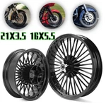21X3.5 16X5.5 Fat Spoke Wheels Rims For Harley Touring Street Glide Flhxs 09-25. Fixed Price $599.99.