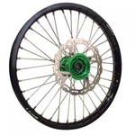 Warp Complete Wheel Kit - Rear 19 X 2.15 Black Rim/green Hub/silver Spokes And. Fixed Price $435.87.