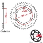 Jt Sprockets Steel Rear 520 Pitch 48 Tooth Suzuki DR350S (1990-1993). Fixed Price $46.23.