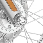 43163-08A Harley-davidson Willie G Skull Collection Front Axle Nut Cover Kit. Fixed Price $63.18.