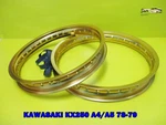 Kawasaki KX250 A4 A5 1978-1979 F & Aluminium Gold Wheel Rim Set **SI1404**. Fixed Price $164.34.