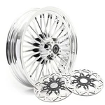 16X3.5 Chrome Fat Spoke Front Wheel Rotor For Harley Touring Street Glide 00-07. Fixed Price $498.74.