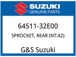 Suzuki Oem Part 64511-32E00 Sprocket,rear (NT:42). Fixed Price $77.96.
