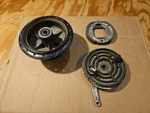 Yamaha 1K710 Front Wheel Hub & 48301 Brake Plate. Fixed Price $70.00.