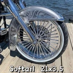 21X3.5 Fat Spoke Front Wheel Rim For Harley Softail Heritage Classic Flstn Flstc. Fixed Price $369.99.
