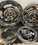 Harley Chrome Slotted Wheels 2007-11 Night Rim Oem Mag Exchange. Fixed Price $2199.00.