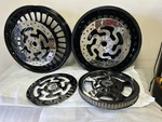 Harley Oem Touring Road Glide Cvo Wheels Bright Black 2009-20 W/3 Rotors Pulley. Fixed Price $1459.00.