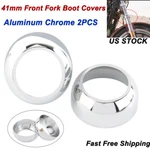 41MM Chrome Front Fork Boot Cap Covers Custom Harley Softail Fxwg Fxdwg Fxst. Fixed Price $12.58.