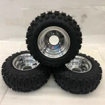 Honda Atc 70 Dwt Polished Aluminum Front And Rear Wheels Rims Snow Hog Tires 18". Fixed Price $459.95.
