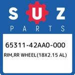 65311-42AA0-000 Suzuki Rim,rr WHEEL(18X2.15 Al) 6531142AA0000, New Genuine Oem P. Fixed Price $348.32.