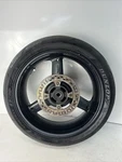 2004 Triumph Daytona 600 Rear Wheel Rim Tire With Sprocket Rotor Straight Black. Fixed Price $198.97.