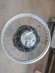 1978 Suzuki PE250 Front Hub Rim, Backing Plate, Axel 54110-30500. Fixed Price $85.00.