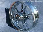 09-24 Harley Chrome 18 " Rear Enforcer Wheel Road King Touring Baggers Outright. Fixed Price $949.95.