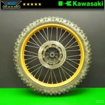 1984 Kawasaki KX500 Front Wheel Hub Tire Rotor W/ Vintage Gold Hallman Rim Oem. Fixed Price $126.00.
