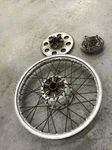 1975-76' Kawasaki KT250 KT-250 Vintage Trials Oem 18" Aluminum Rear Wheel Hub. Fixed Price $99.00.