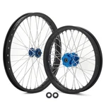 Tarazon 21X1.6 18X2.15 Spoked Wheels Black Rims Blue Hubs Set For Talaria Sting. Fixed Price $461.99.