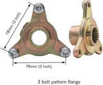 Pair Stud 23T 78MM 1'' Rear Axle Wheel Hubs For Go Kart Atv Quad Buggy. Fixed Price $32.83.