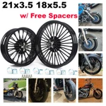 Front Rear Fat Spoke Wheels Rim 21X3.5 18X5.5 For Harley Softail Slim Flsl 18-21. Fixed Price $626.99.