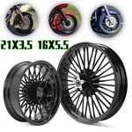 21X3.5 16X5.5 Fat Spoke Wheels For Harley Touring Street Glide Road King 09-25. Fixed Price $599.99.