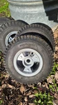 Set Of Azusa Kart Wheels 5" Tri-star Rims W/ Tubes & Tires. Fixed Price $175.00.