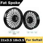 Fat King Spoke Wheels Rims 21X3.5 18X3.5 For Harley Softail Slim Flsl 2012-2021. Fixed Price $655.90.