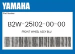 Yamaha Genuine Front Wheel Assy Blu B2W-25102-00-00. Fixed Price $391.11.
